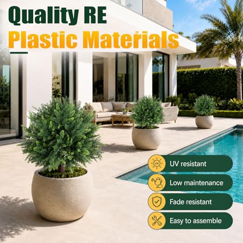 28'' Artificial Cedar Topiary Ball Trees - image 4