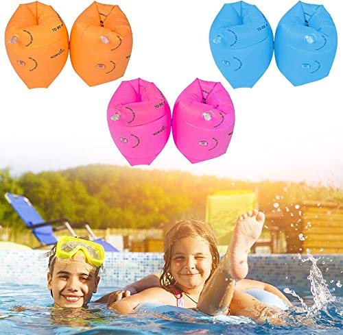 MIGCDE 6 Pack Kids Children Adult Swimming Arm Float Rings,PVC Inflatable Swim Arm Bands Sleeves for Swimming