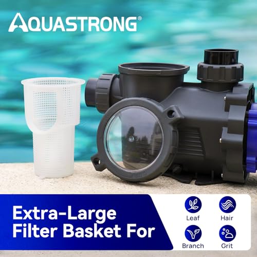 Image of Aquastrong 3HP In /Above Ground Pool Pump with Timer, 115V, 9350GPH, High Flow, Powerful Self Primming Swimming Pool Pumps with Filter