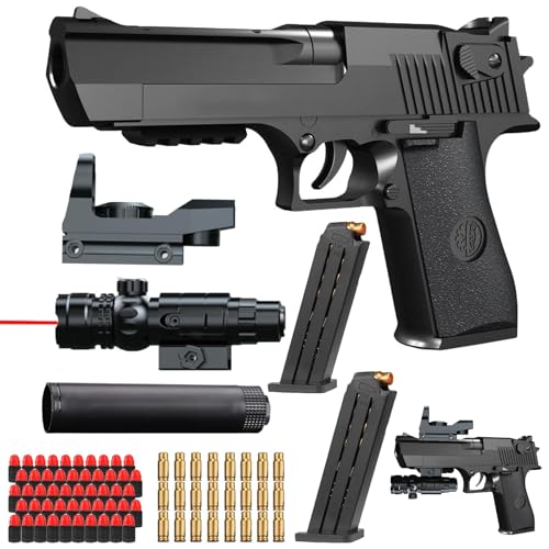 Bybykoi Spielzeug Pistole Kinder Pistole 1:1 Spielzeugpistole Wüstenadler M1911 for Kinder,Schaumstoff-Blaster Toy Gun