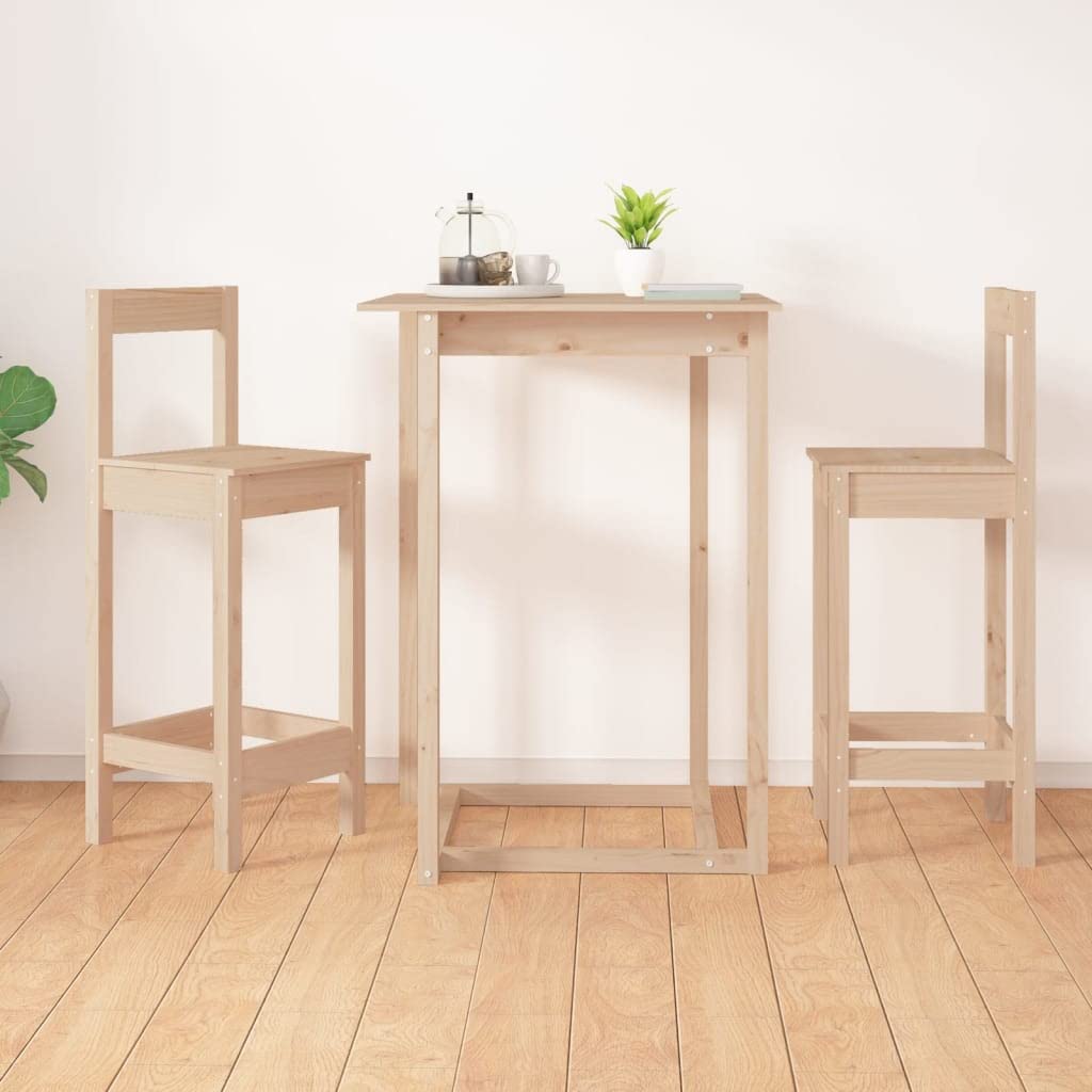 vidaXL 2X Taburetes Altos Asiento Silla Comedor Cocina Sala de Estar Salón Bar Bistró Mueble Interior Decoración Madera Maciza de Pino
