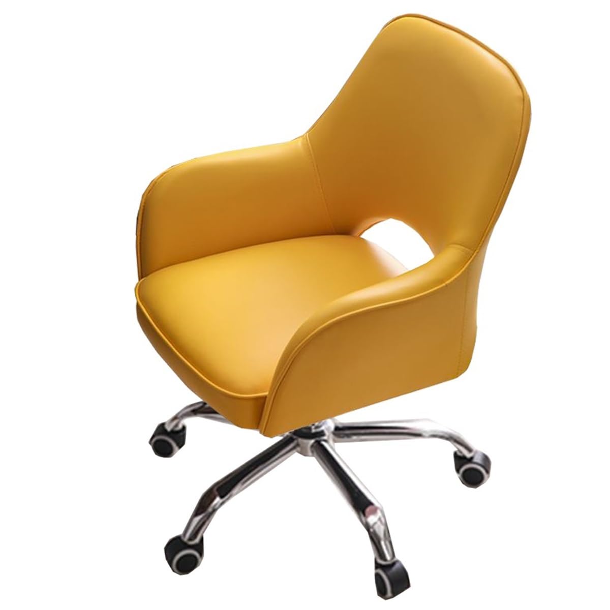 HTTGDGDH Ergonomic Swivel Office Chair With Armrests | Thick Ioned Leather Chair For Home Office Task Reading & Relaxation,Yellow