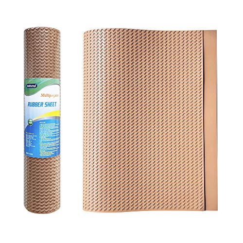 Image of Unikstep, Rubber Sheet, 21.5 inchx14.5 inch, Thick 0.08 inch, for Shoe Sole Heel Repair, Furniture Pad, Vibration Reduce, DIY Gasket Seal Pad, Floor Anti Slip Cushion (Khaki Color T Pattern)