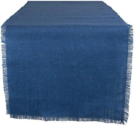 DII 100% Jute, Rustic, Vintage Table Runner, for Parties, BBQ's, Everyday, Holidays Use, 15x48, Nautical, 15 x 48, Solid Blue (CAMZ36660)