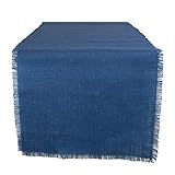 DII 100% Jute, Rustic, Vintage Table Runner, for Parties, BBQ's, Everyday, Holidays Use, 15x48, Nautical Blue