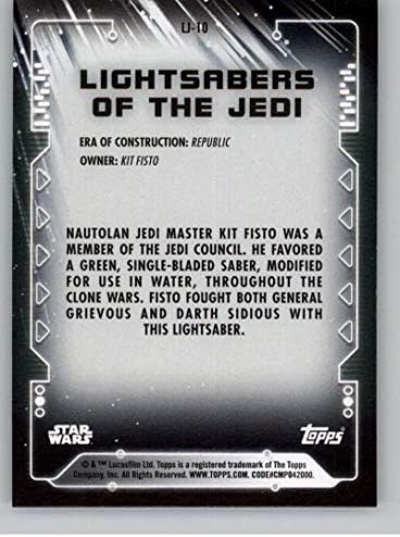 2020 Topps Star Wars Holocron Series Lightsabers of the Jedi NonSport STANDARD SIZED TRADING CARD #LJ-10 Kit Fisto image 4