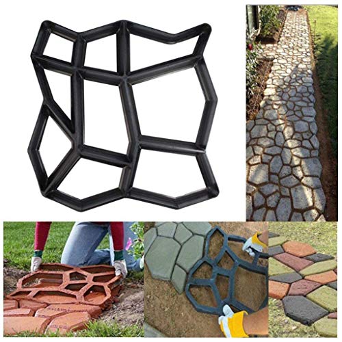 17" x 17" Large Size Concrete Molds DIY Walk Maker Garden Path Paving Brick Mould Patio Pathmate Stone Mold Concrete Stamps Stepping Paver Walk Way Garden Courtyard Decoration Irregular Pattern