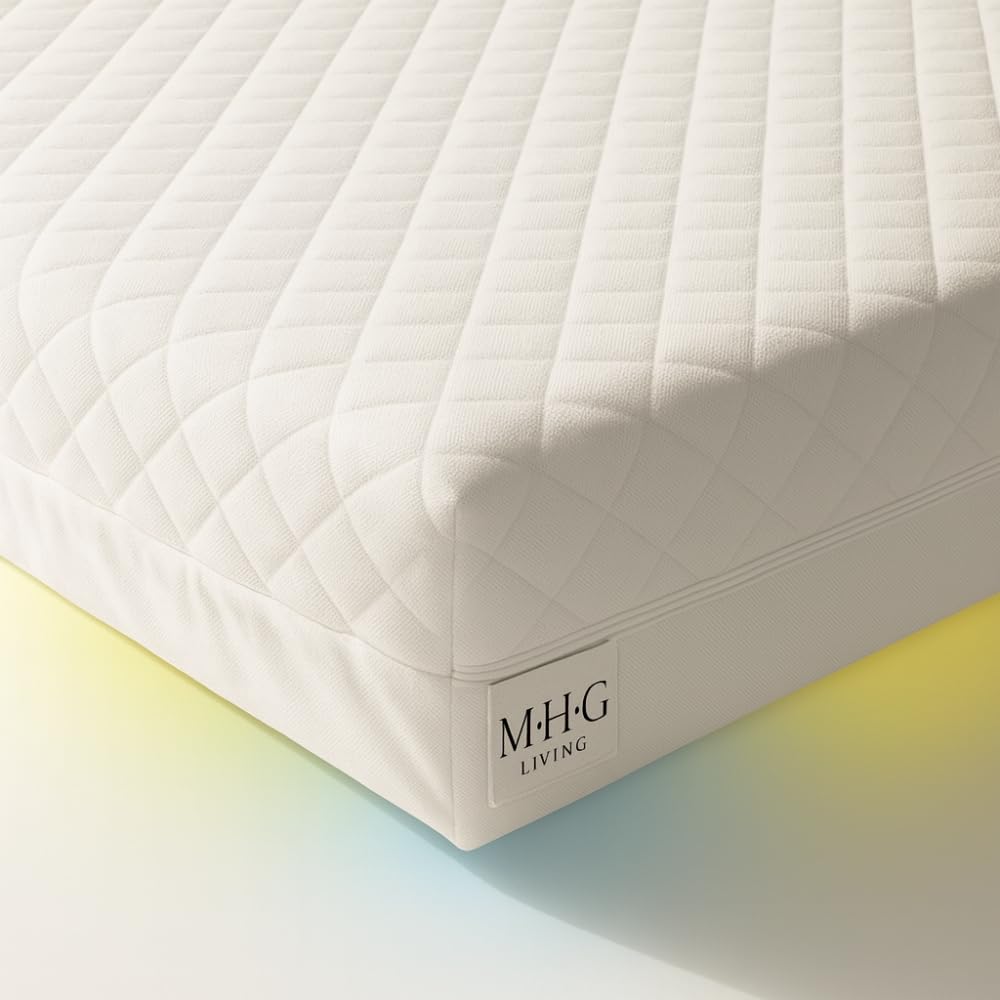 MHG Living Baby Cot Mattress 120x60x7.5cm – Firm, Breathable & Waterproof – Hypoallergenic with Washable Zipped Cover – Safe Crib Mattress for Newborns, Babies & Toddlers