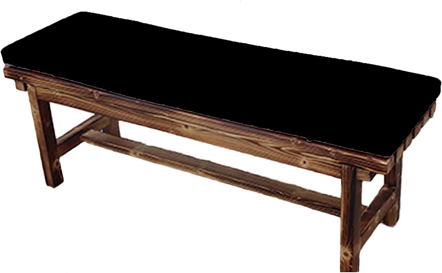 Coussin de banc d'extérieur résistant à l'eau 220 cm noir doux