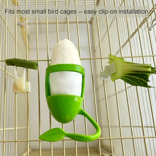 Support alimentation 3 en 1 cage oiseaux avec pinces et fourchettes