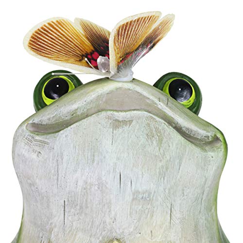 Exhart Garden Sculpture, Solar Frog Garden Statue, Color Changing Led Butterfly, Outdoor Garden Decoration, 8 X 12.5 Inch #TOP4