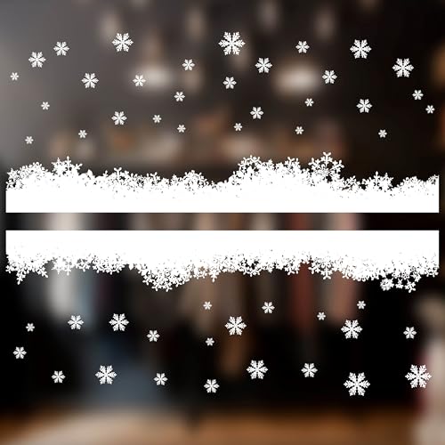 60 Individual Snowflakes Christmas Window Sticker - Six Different Snowflake Christmas Window Clings - Reusable Christmas Window Decoration - One Size 50mm Small