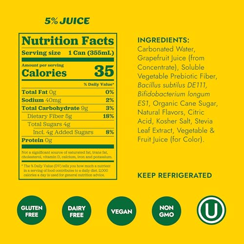 Image of Slice Healthy Soda, Sampler Variety Pack, Prebiotic & Probiotic Soda Pop, 5g Fiber, 35-40 calories, 12 fl oz 24 Pack (6 of each flavor)