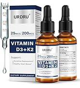 2 pack Vitamin D3 K2 Drops for Adults,D3K2 sublingual Liquid Supplement 5X Absorption,,Vitamin D ...