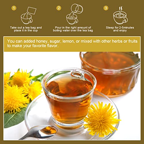 Dried Dandelion Leaf & Root Tea - Natural Dandelion Herbal Tea For Liver Support, Antioxidant, Digestion And Immune Support, Caffeine Free - 40 Tea Bags #TOP5