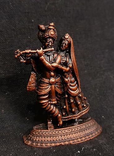 Image of Radha Krishna Copper Murti | Idol - 1.9 Inch | 50 g