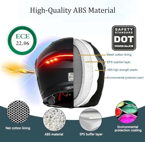 Casco modular con Bluetooth y luz LED trasera integrada para máxima seguridad nocturna 3