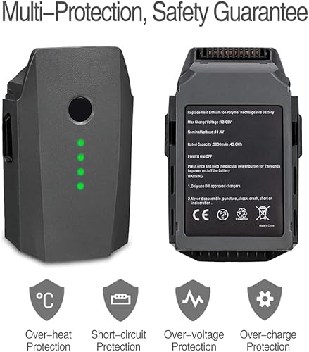Miniatura 3 de Paquete de 2 baterías Mavic Pro de 3830 mAh 11.4 V – Batería inteligente para drones de vuelo compatible con DJI Mavic Pro/Platinum/Alpine White,