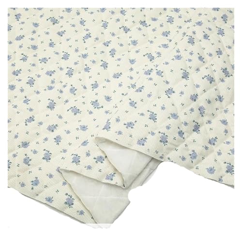 Tissu en velours côtelé épais matelassé coton fleuri 50x150cm