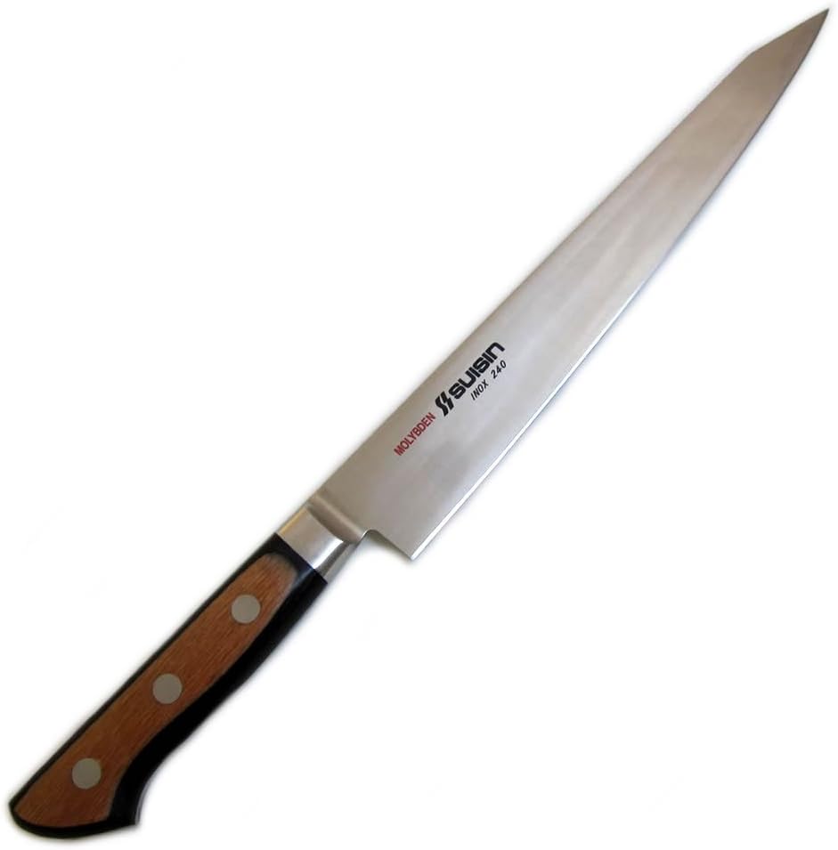 com Suisin Inox Western-Style Knife Series, Genuine Sakai-Manufactured, Inox Steel 9.4" (240mm) Sujihiki Knife