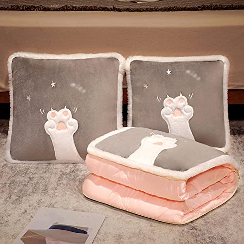 VINGAA Travel blanket and pillow set,Multifunctional 2 in 1 pillow and blanket set,Collapsible portable blanket,Double zipper,The soft pillow blanket travel set,Suitable for car,sofa,bed,office