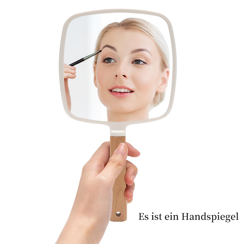 Handspiegel Mit Griff – 15,7 X 27,7 Cm, Rosa, Ohne Vergrößerung Für Make-up & Rasieren
