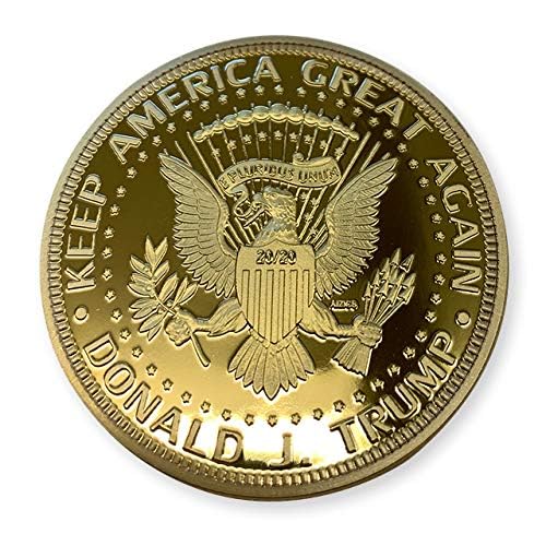 Image of Donald Trump Gold Coin 2020 with Certificate of Authenticity, Again President Coin, Trump Coin Collectors, 24kt Gold Plated, 40mm x 3mm