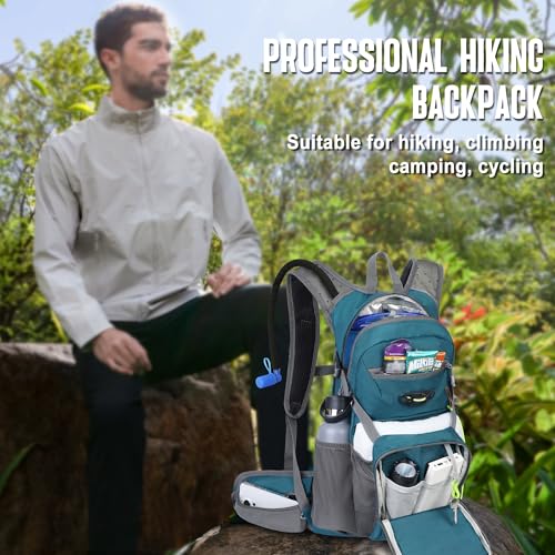 Image of N NEVO RHINO Hydration Backpack, 18L Multipurpose Hiking Backpack with 3L Water Bladder, Water Backpack Insulated Hydration Pack Ideal for Hiking and Cycling