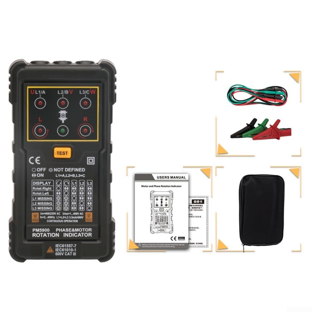 Indicatore di rotazione delle sequenze di fase del motore PM5900 Test di sequenze non di fase