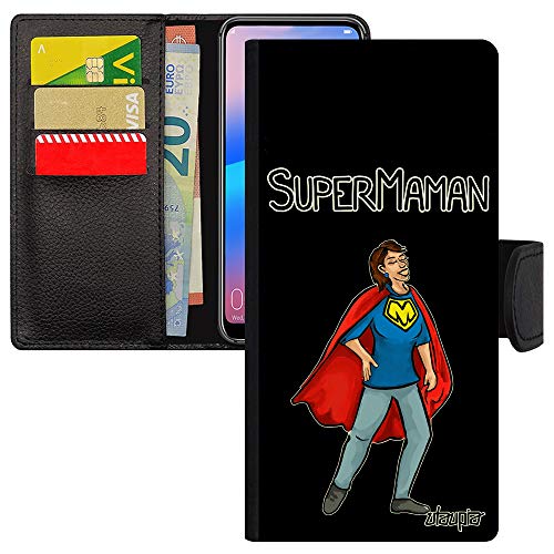 Coque Galaxy A52s super maman bd : housse noire protection samsung texte humour