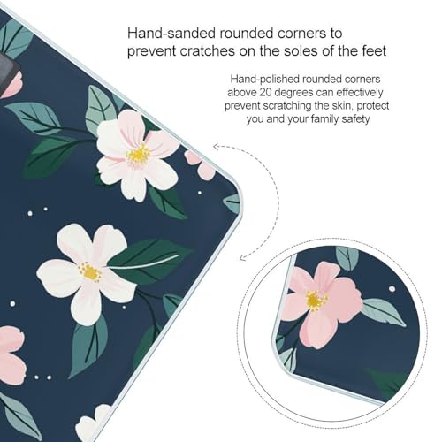 Báscula Digital de Vidrio Templado Azul Navy Floral miniatura 4
