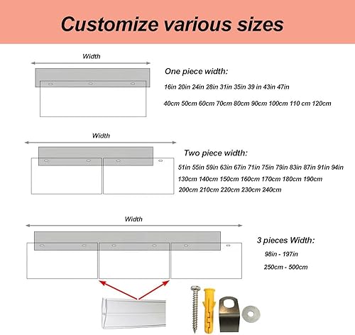 Miniatura 5 de Toldo para puerta de patio, toldo de policarbonato para ventana, cubierta de refugio de lluvia transparente, protección para techo