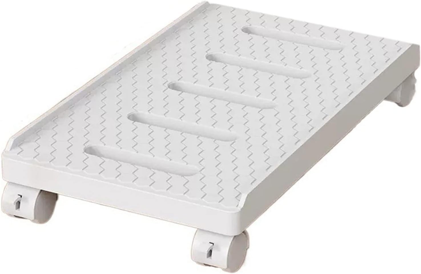 Soporte rodante, | Soporte for CPU móvil, torre de PC con 4 ruedas giratorias, con rueda bloqueada debajo del escritorio(White)