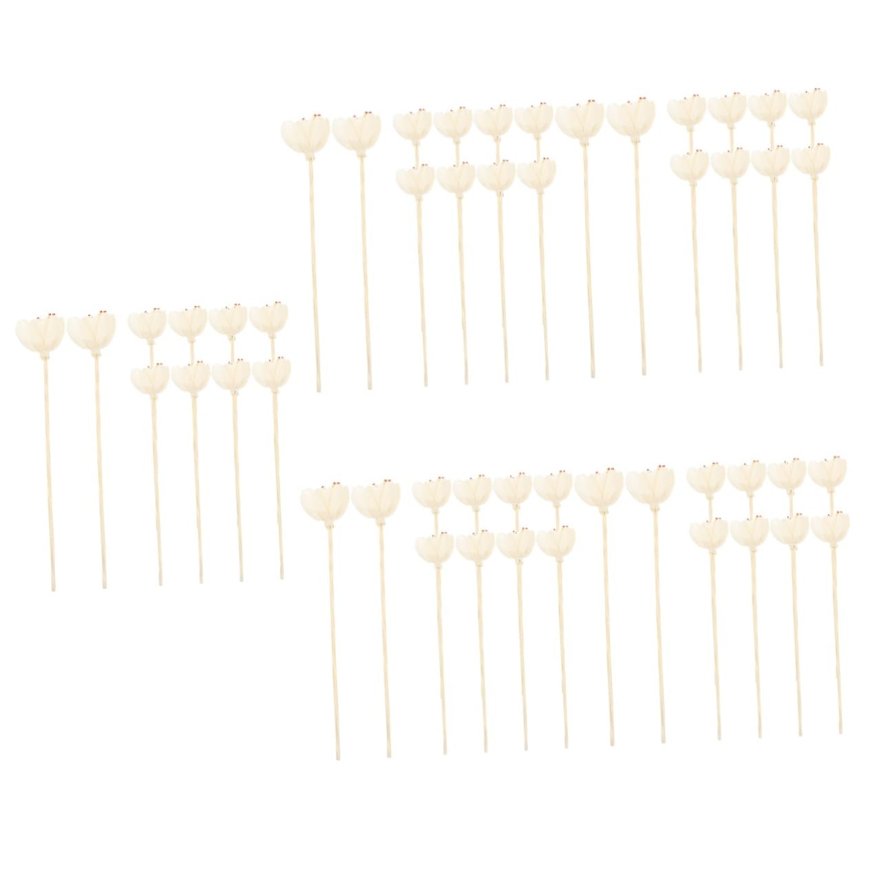 Cabilock 50 Stück Aromatherapie-Rattan Parfümdiffusor mit künstlichen Blumen künstliche Rosenblüte getrocknet Luft Schilf wohnungseinrichtung wohnungsdeko Aroma-Sticks Diffusorstab