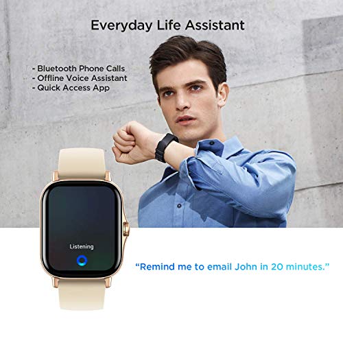 Image of Amazfit GTS 2 Smart Watch, 1.65 inch AMOLED Display, Built-in Amazon Alexa, Built -in GPS, SpO2 & Stress Monitor, Bluetooth Phone Calls, 3GB Music Storage, 90 Sports Modes (Desert Gold)