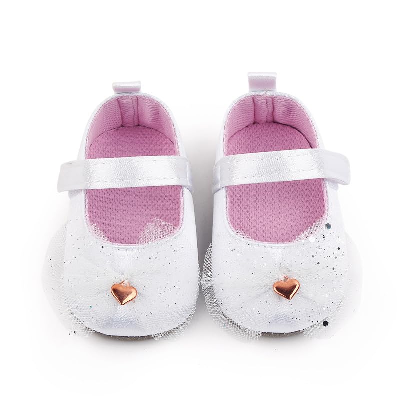 Baby Girls Mary Jane Shoes Anti-Slip Rubber Sole Lace Bowknot Toddler Princess Flats3