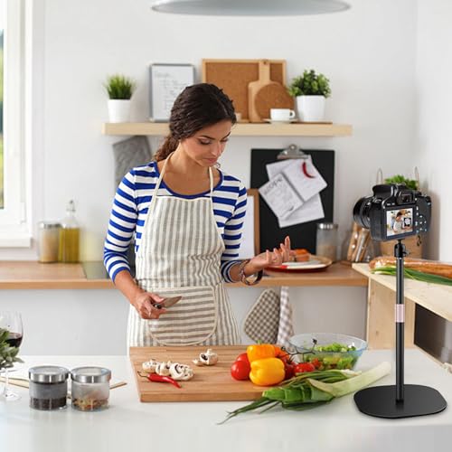 Desktop Projektorständer 360°, Tisch Beamer Ständer Rutschfestes Metallträger, Höhenverstellbar von 30cm bis 46cm, 1/4’’ Schraube Schnittstelle, Tragfähigkeit von 5 kg, Perfekt für Projektor, Kamera