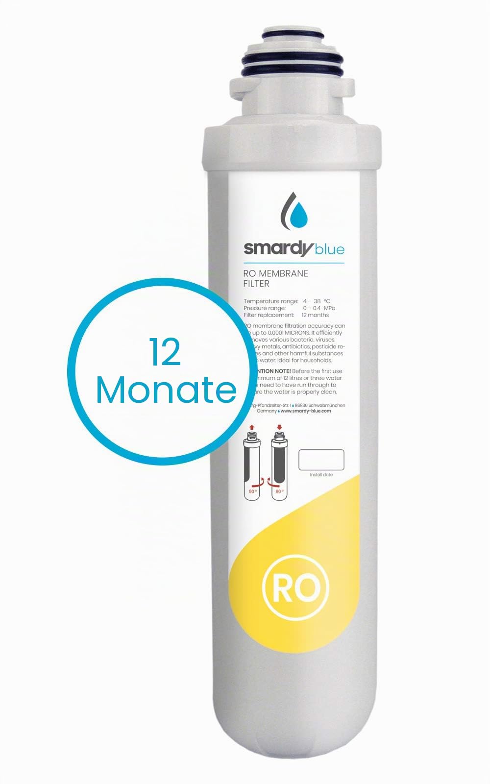 smardy blue 3in1 Ersatzfilter Set für Osmoseanlage noura, 12 Monate | Sediment-, Aktivkohle- und Nachfilter, Original-Filterset für reines Trinkwasser, Wechselintervall 12 Monate