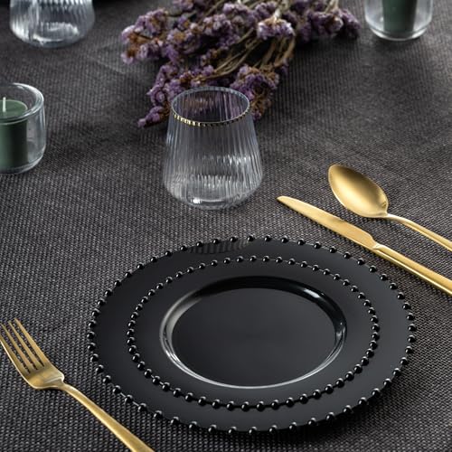 PLASTICPRO Plastic Dinner Plates Disposable Plastic Fancy Heavy Duty Party Dishes - Image 3
