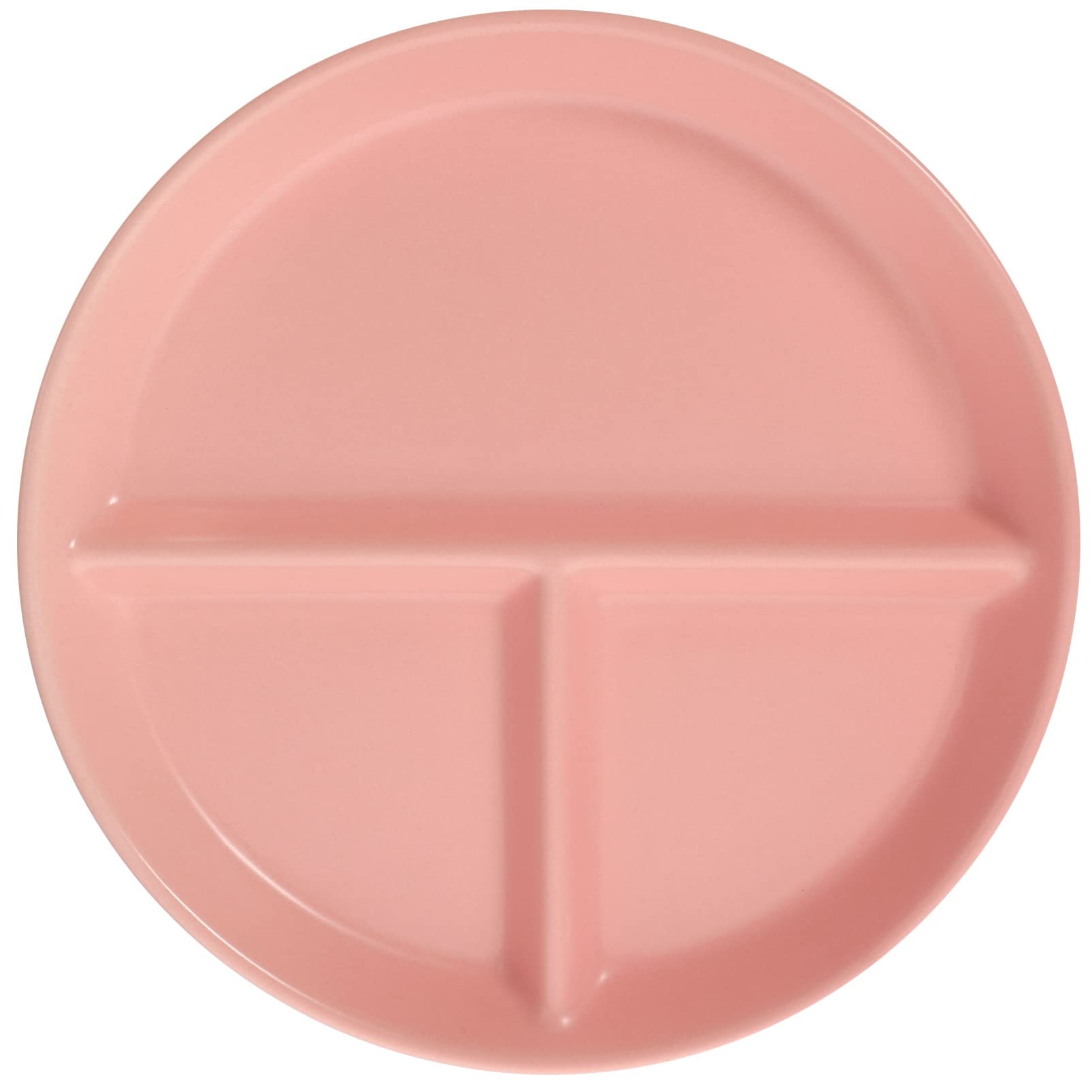 Bandeja de cerámica Dividida para Servir, Platos para Servir con 3 Compartimentos, Platos Redondos para Salsa divididos de 10 Pulgadas (Rosa, 20,5x20,5x2,5 cm)