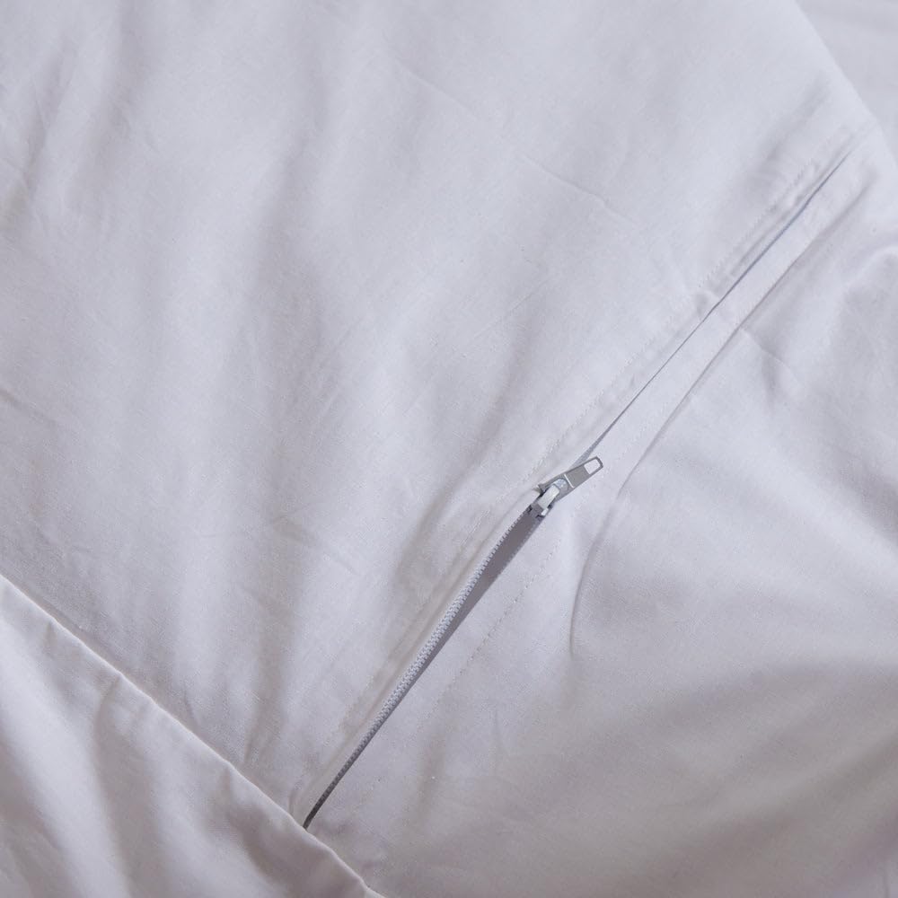 10XDIEZ Funda de Saco Nórdico Ajustable con Cremalleras Laterales, en Algodón y Poliéster, para Camas de 80 a 105 cm - Blanco, Cama de 90cm