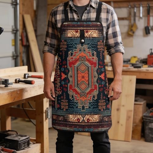 Delantal con diseño mexicano y 8 bolsillos ajustable miniatura 5