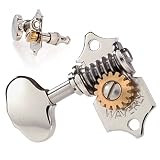 Waverly Guitar Tuners with Butterbean Knobs, for Solid Pegheads, Nickel, 3L/3R