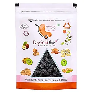 Black Raisins with Seed 800gm,Seeded Black Kismis,Afghan Black Raisins, Kali Kishmish With Seeds (Black Raisins With Seeds-800gm)