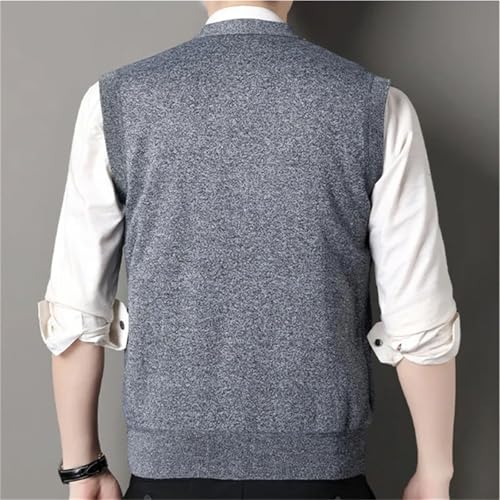 Men Casual Office Patchwork Sweater Cardigan Vest Winter Holiday Warm Slim V-Neck Knit Waistcoat2