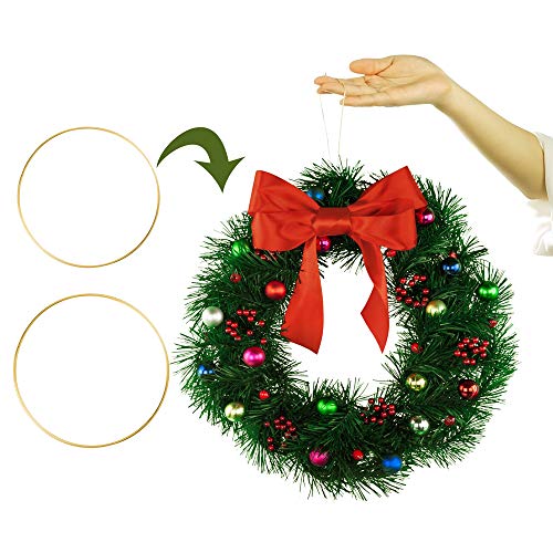 Sntieecr 4 Pack (12 & 18 Inch) Large Metal Floral Hoop Wreath Macrame Gold Hoop Rings For Making Home Decoration, Wedding Wreath Decor, Dream Catcher And Macrame Wall Hanging Crafts #TOP2