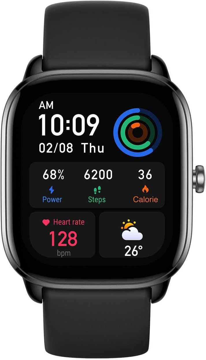 Amazfit GTS 4 Mini Smart Watch with Alexa Built-in, 24H Heart Rate & Blood-oxygen Monitoring, 5 Satellite Positioning Systems, 120+ Sports Modes, Fitness Tracker compatible with iPhone Android-Black
