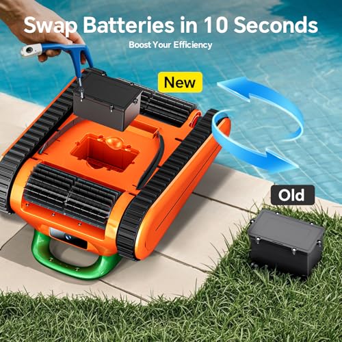 Cordless Robotic Pool Cleaner -Pool Vacuum 180W Brushless Motor, 45,000Pa Suction, Wall Climbing, Sonar Navigation, 3 Modes Automatic Pool Robot for Inground & Above-Ground Pools Up to 2150 Sq. Ft.