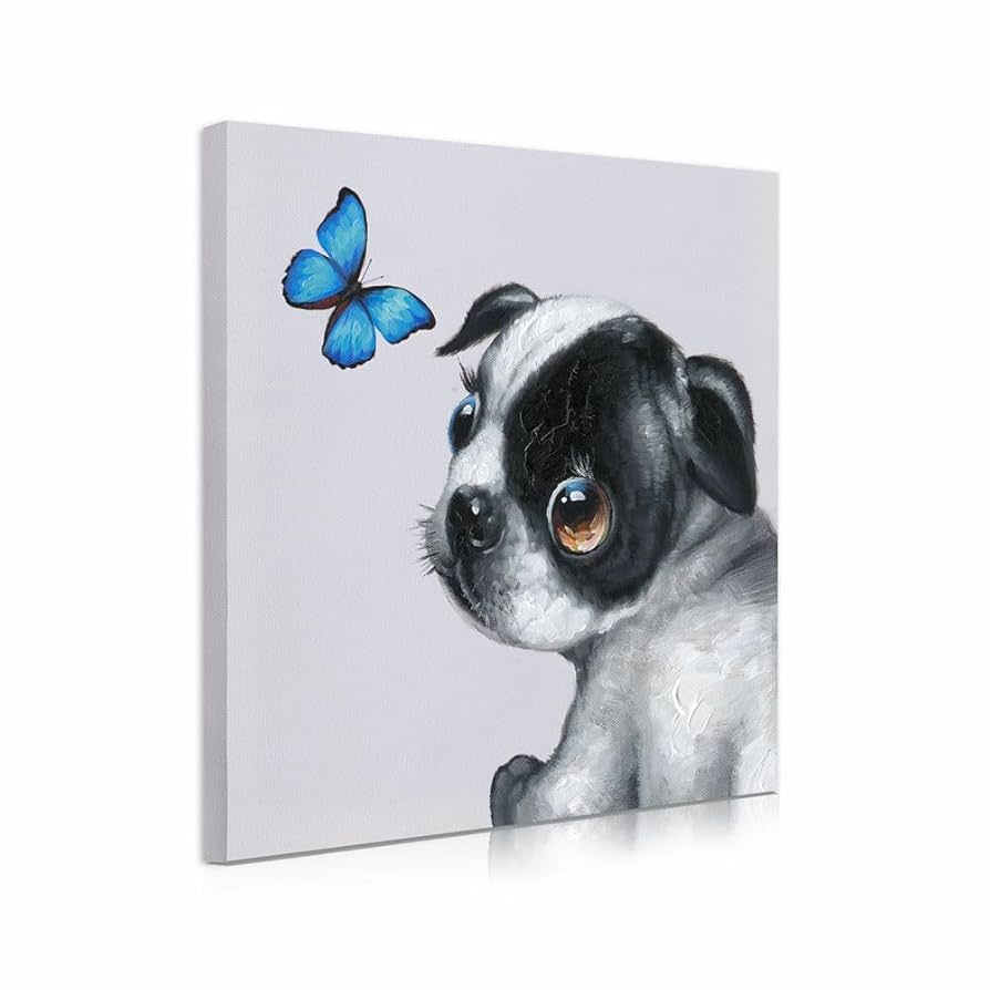 Amazon.co.jp: Kunstorner 犬 絵画 いぬ 部屋飾り 壁掛け 現代