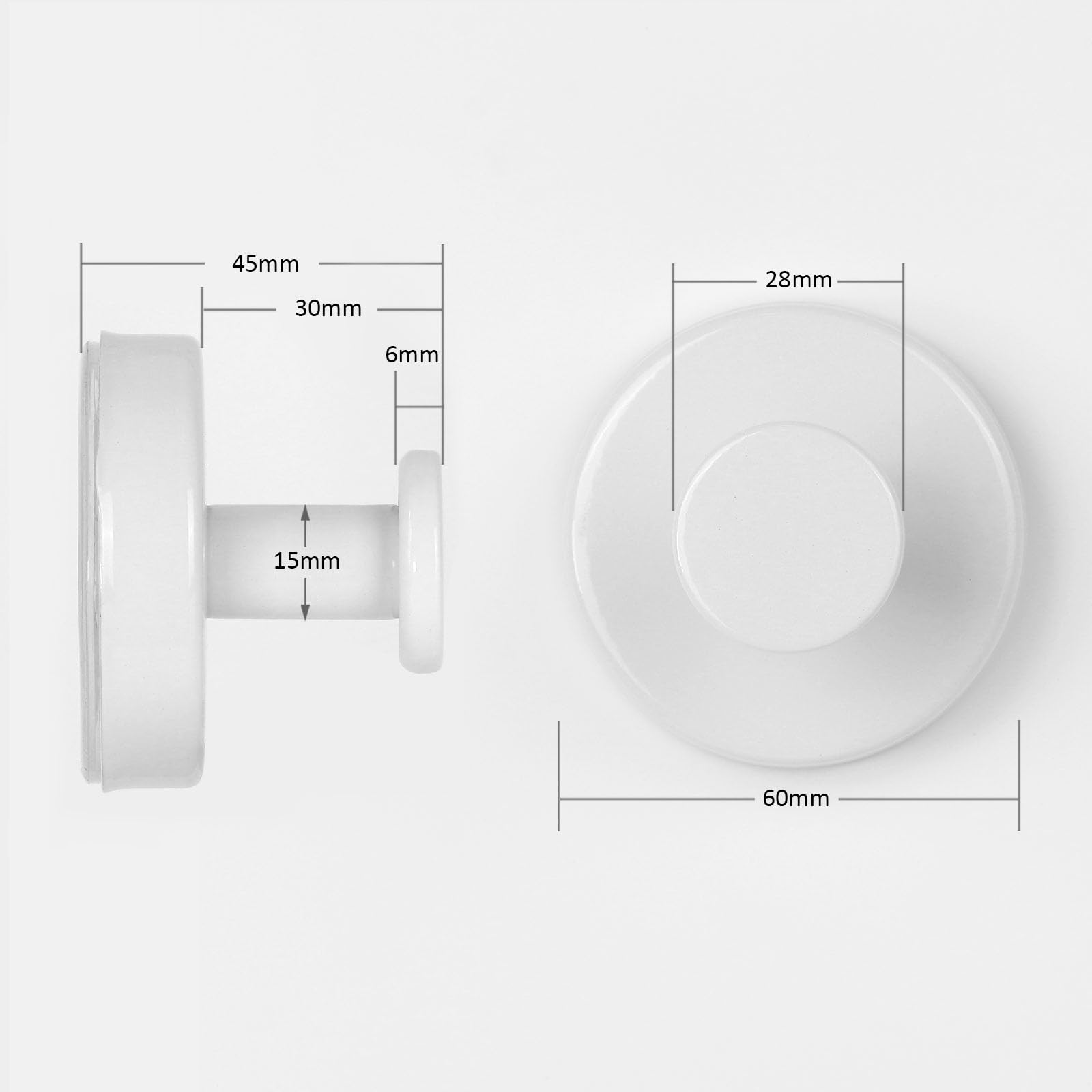 Season 2 Season Suction Cup Hooks for Shower, Bathroom Hooks for Towels Stainless Steel Wall Hook for Hanging up to 6.5 lbs for Kitchen, Glass, Mirror(2PCS White)